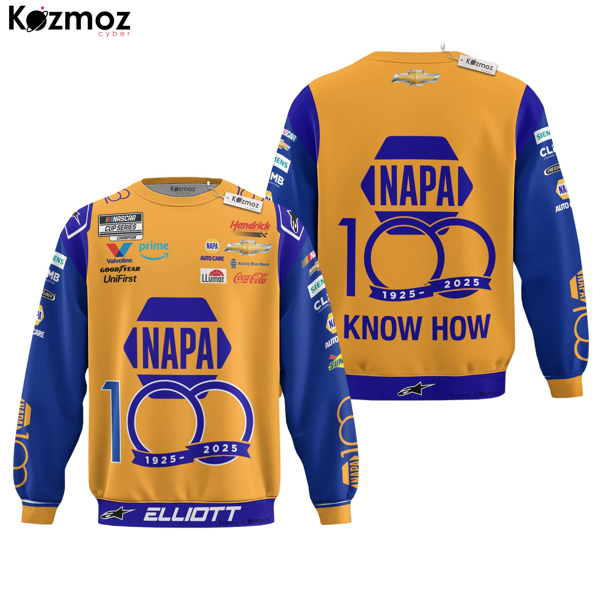 Chase Elliott Racing Firesuit Costume NAPA 100th Anniversary 2018 Collection - Hendrick Motorsports NASCAR Racing Team