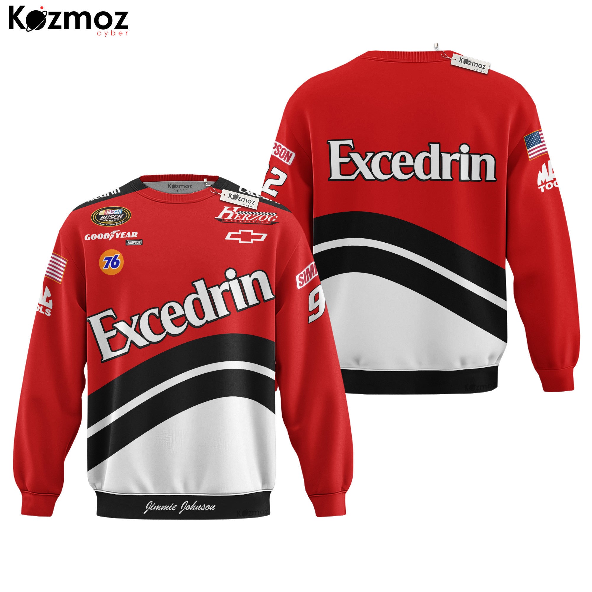 Jimmie Johnson Racing Costume 2001 Herzog Excedrin Collection - Hendrick Motorsports NASCAR Racing Team