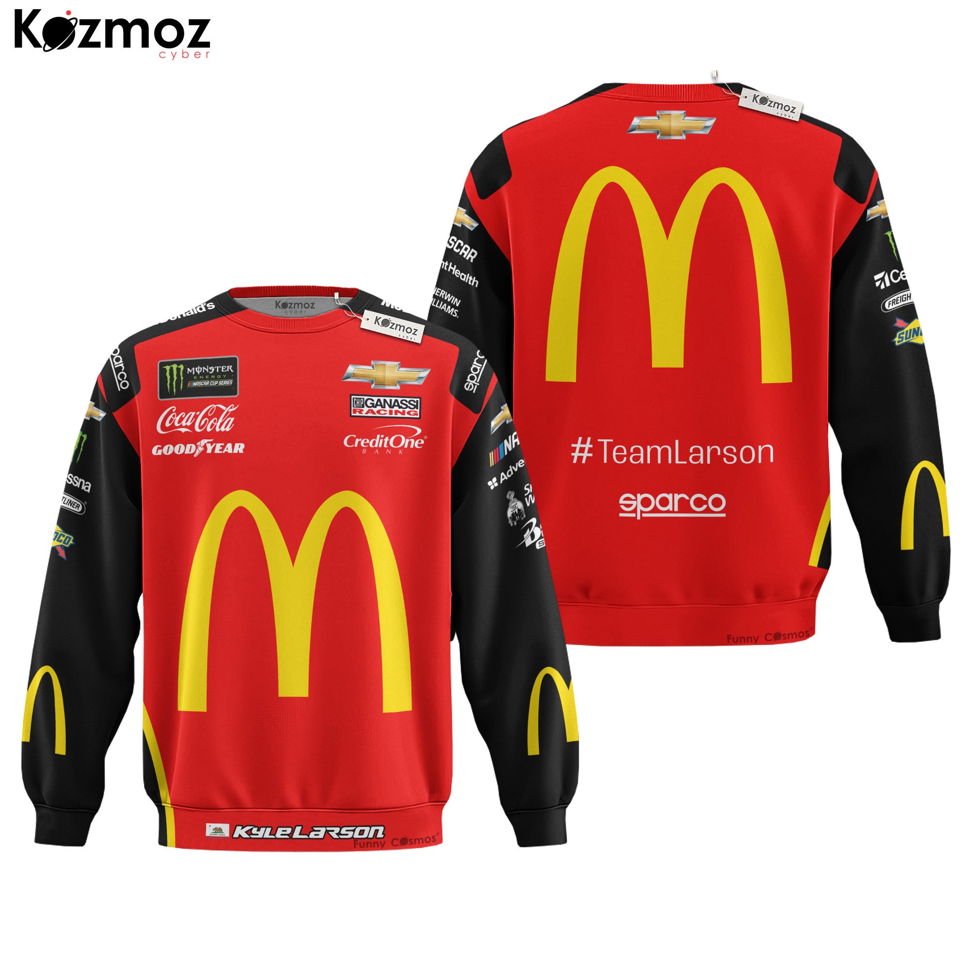Kyle Larson Racing Firesuit Costume Signed McDonald's 2019 Collection - Hendrick Motorsports NASCAR Racing Team