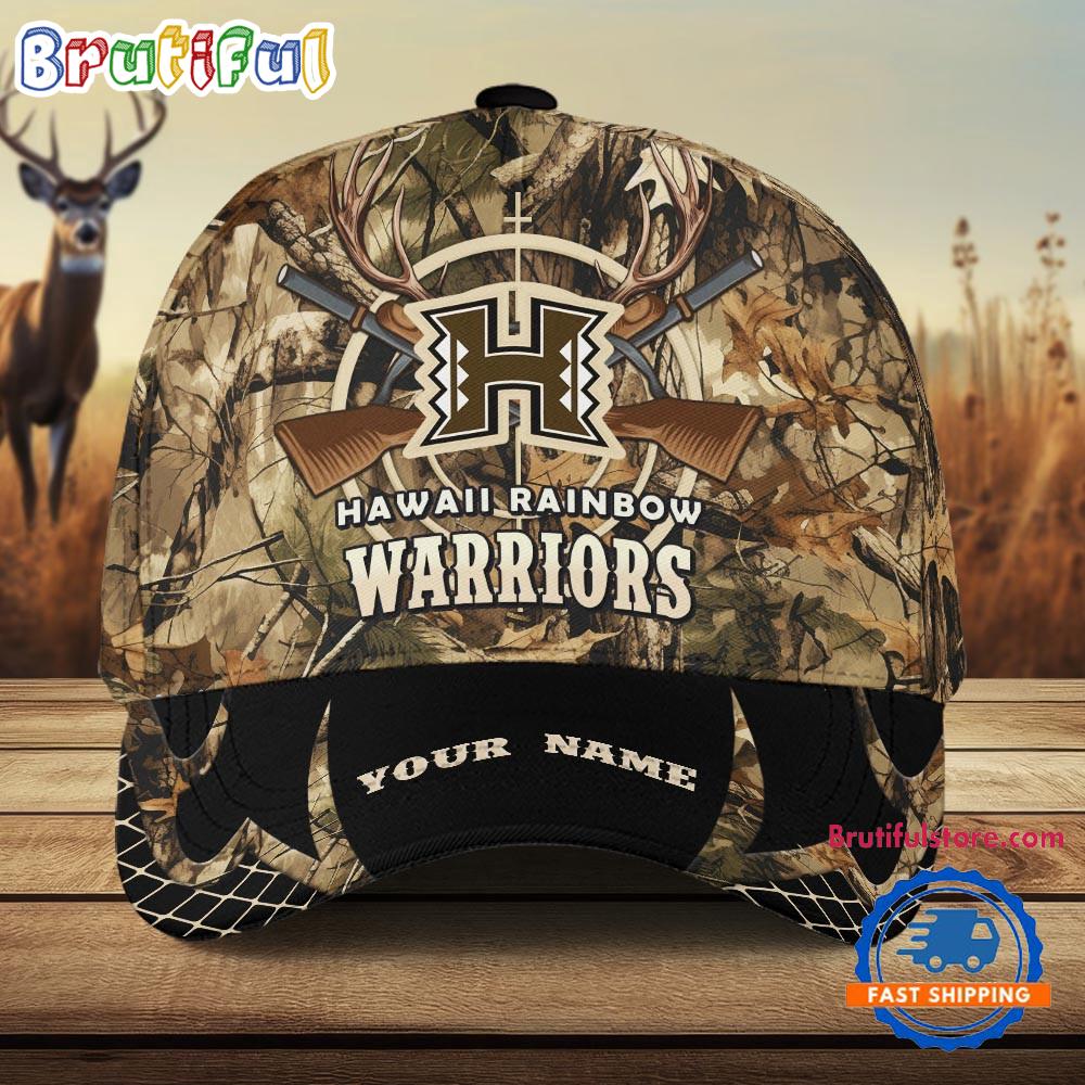 Hawaii Rainbow Warriors Camo Hunting Cap, Sport Team Camo Hunting Hats