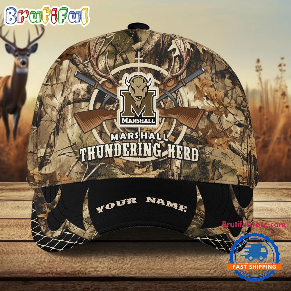 Marshall Thundering Herd Camo Hunting Cap, Sport Team Camo Hunting Hats