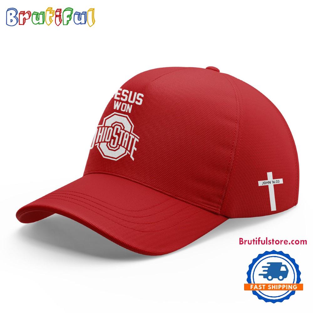 Ohio State Football Jesus Won 3D Print Cap Hats